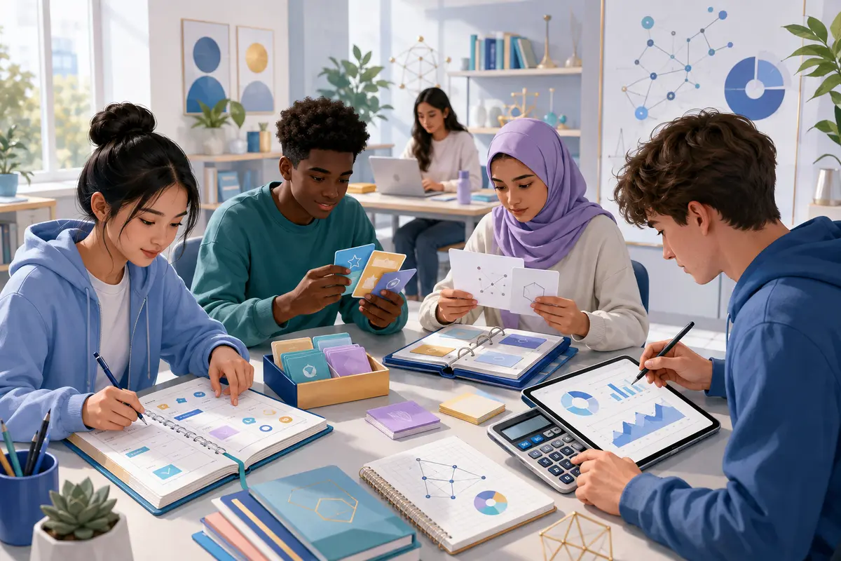 Students using study and research resources